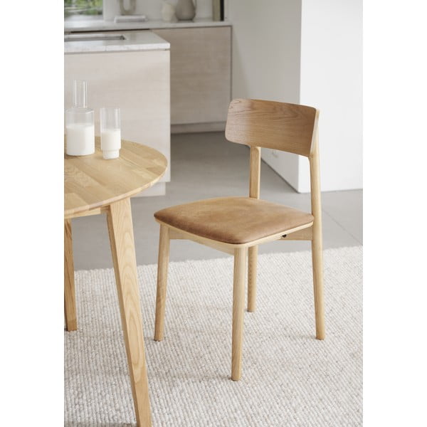 Jedálenská stolička z imitácie kože v koňakovohnedo-prírodnej farbe v súprave 2 ks Wolcott – Rowico-image-1