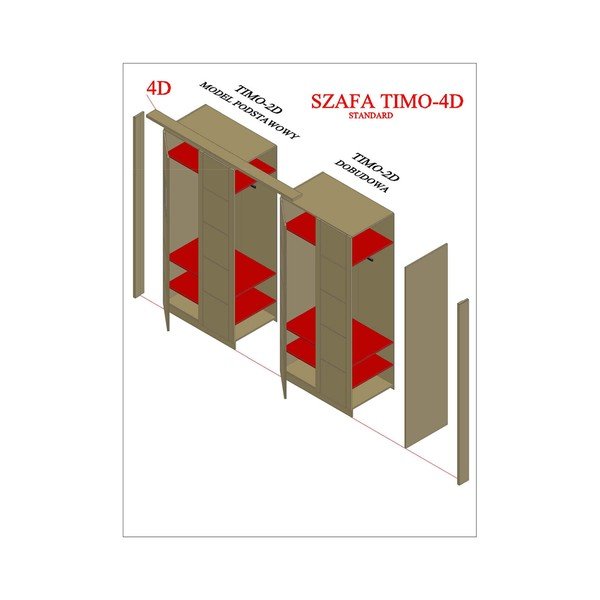 Biela šatníková skriňa z bukového dreva 203x220 cm Timo – Olivia Living-image-1