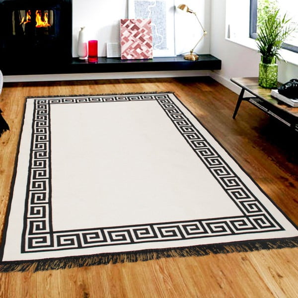 Béžovo-čierny obojstranný koberec Justed, 80 × 150 cm-image-1