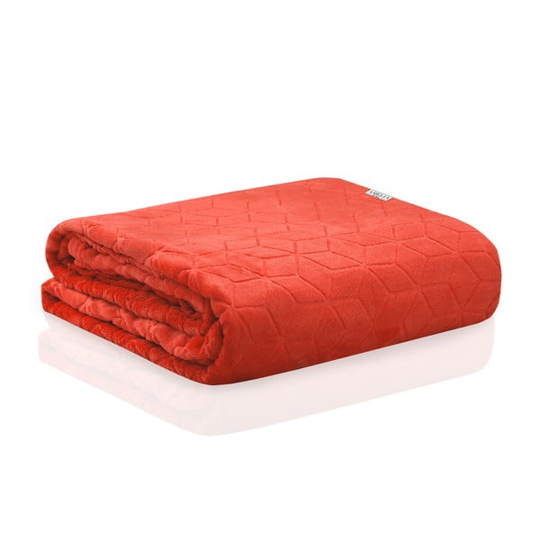 Červená deka z mikrovlákna DecoKing Nessa, 210 × 170 cm