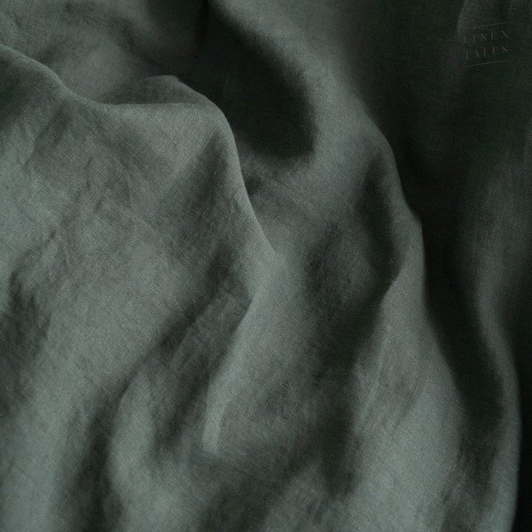 Tmavozelená ľanová obliečka na perinu na jednolôžko/predĺžená 140x220 cm Forest Green  – Linen Tales-image-1
