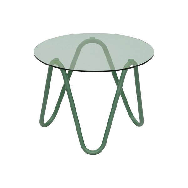 Okrúhly odkladací stolík so sklenenou doskou ø 50 cm Ventana Round – Leitmotiv