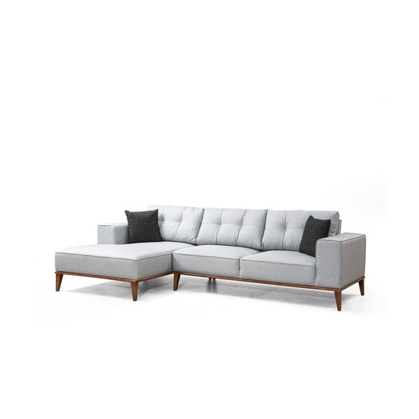 Svetlosivá rozkladacia rohová pohovka (ľavý roh/s leňoškou) Montana – Balcab Home-image-3