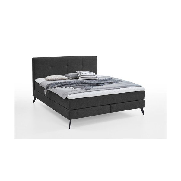 Antracitová boxspring posteľ 160x200 cm ANCONA – Meise Möbel-image-4