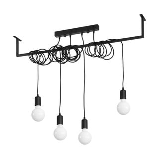 Čierne závesné svietidlo Nice Lamps Vakors, dĺžka 100 cm