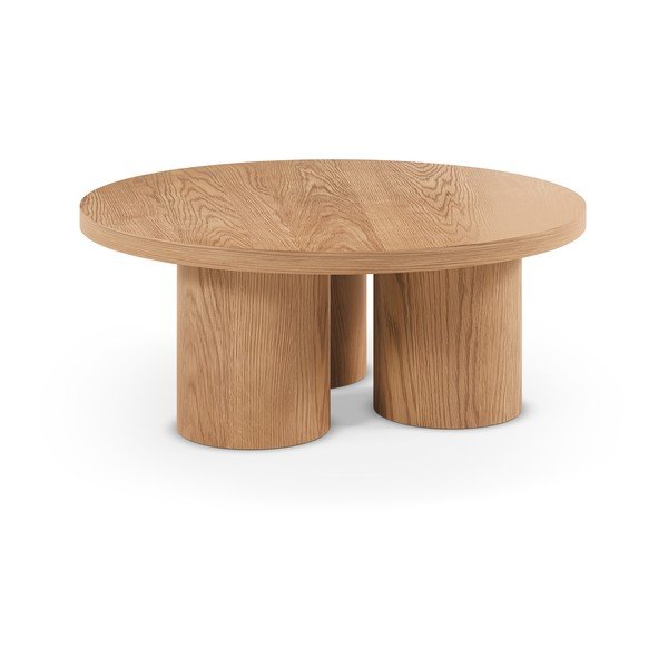 Okrúhly konferenčný stolík v dekore duba v prírodnej farbe ø 100 cm Arancha – MOME-image-2