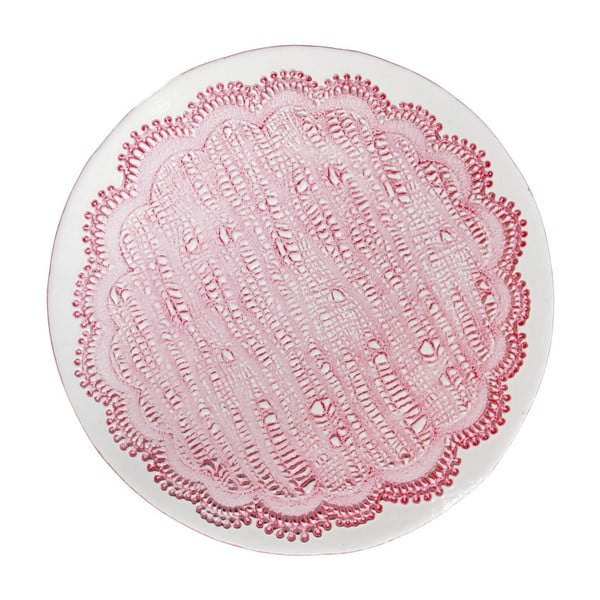 Ružový sklenený jedálenský tanier Côté Table Tulle, 28 cm