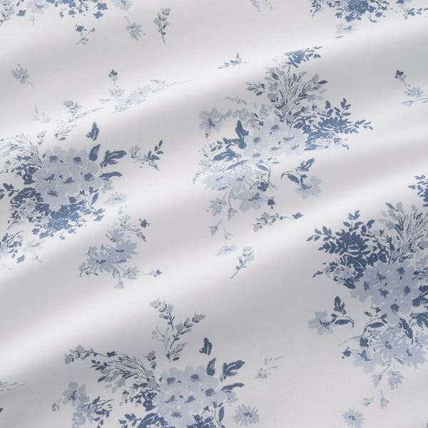 Bielo-modré predĺžené obliečky na dvojlôžko 230x220 cm Lucie Floral Frill – Catherine Lansfield-image-4