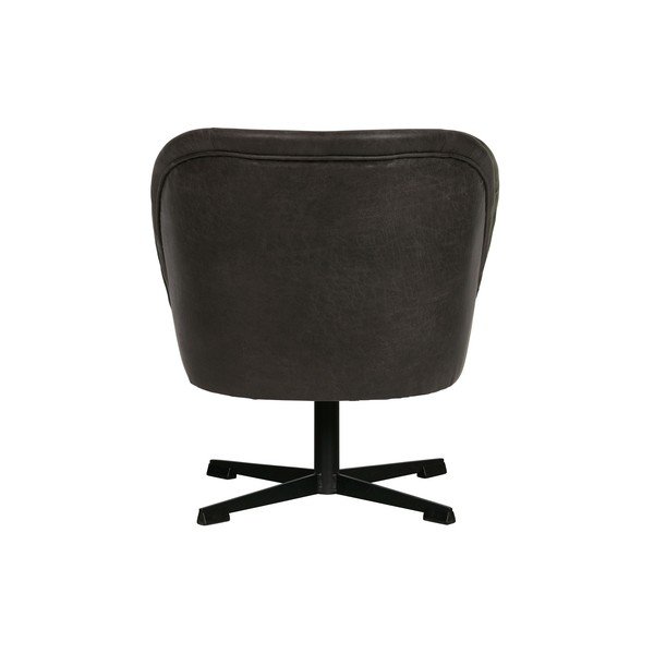 Čierne kožené otočné kreslo BePureHome Vogue-image-4