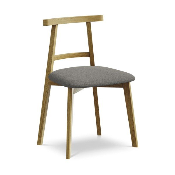 Sivá jedálenská stolička z masívneho dreva Ohelo – Makamii