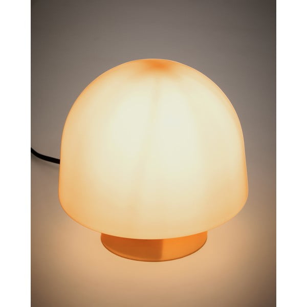 Oranžová stolová lampa so skleneným tienidlom (výška 20 cm) Reig – Kave Home-image-1