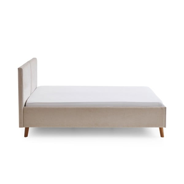 Béžová čalúnená dvojlôžková posteľ s roštom 140x200 cm Piano – Meise Möbel-image-3