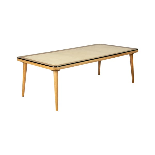 Sklenený konferenčný stolík v prírodnej farbe 60x120 cm Haru – White Label-image-2