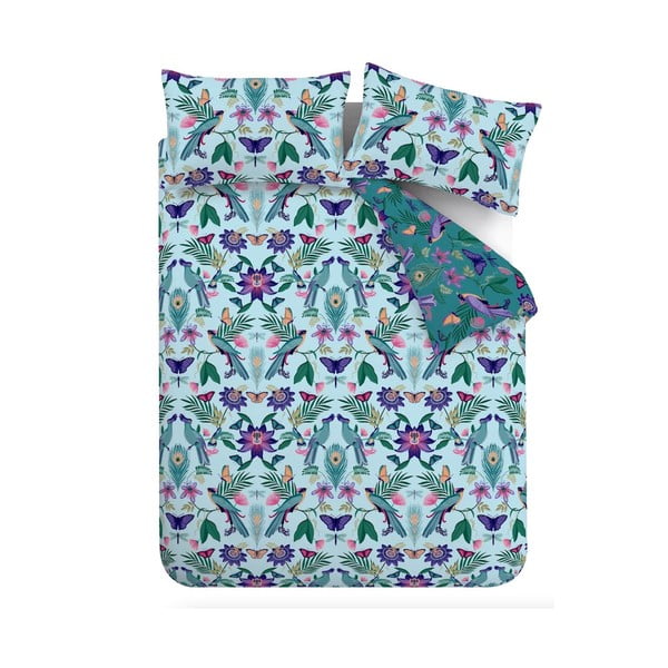 Modré obliečky na jednolôžko 135x200 cm Mya Tropical Floral – Catherine Lansfield
