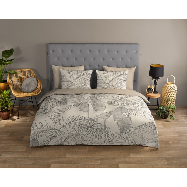 Béžové bavlnené obliečky na jednolôžko/predĺžené 140x220 cm Sym – Good Morning-image-1