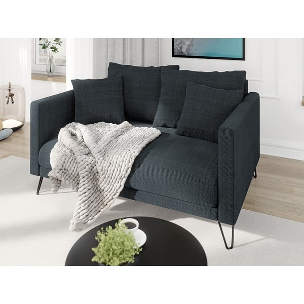 Tmavosivá ženilková pohovka 140 cm Freya – Ropez-image-3