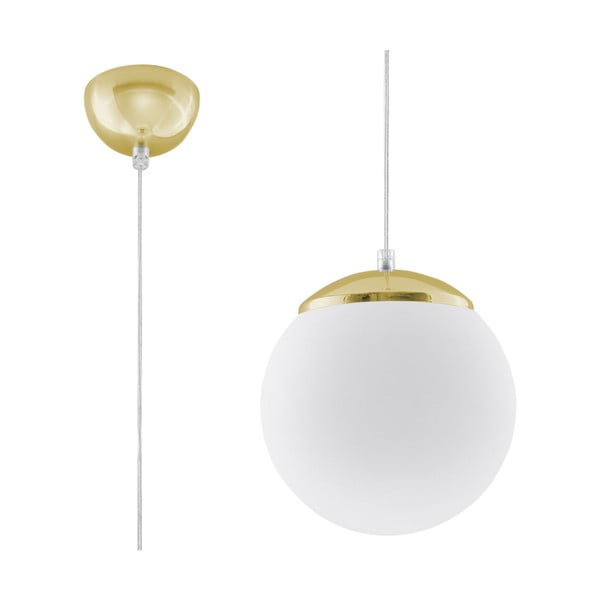 Závesné svietidlo v zlatej farbe so skleneným tienidlom ø 20 cm Cezab – Nice Lamps