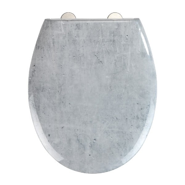 WC sedadlo s jednoduchým zatváraním Wenko Easy Concrete, 44,5 × 37 cm