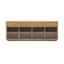 Vitrína v dekore duba s posuvnými dverami v prírodnej farbe 200x80x40 cm Helvine – Kave Home