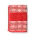 Červený froté uterák z Bio bavlny 50x100 cm Check – JUNA