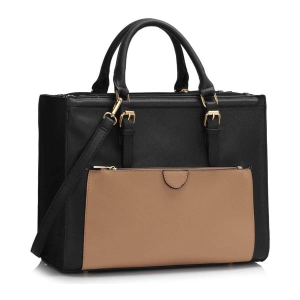 Čierno-béžová kabelky L&S Bags Poissy