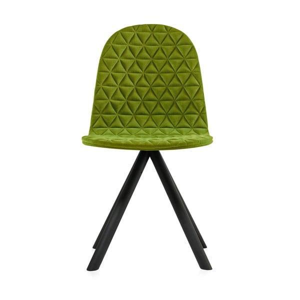 Zelená stolička s čiernymi nohami Iker Mannequin Triangle