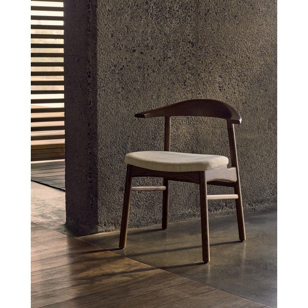 Hnedá/béžová jedálenská stolička Timons – Kave Home-image-1