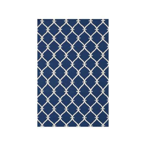 Vlnený koberec Kilim Belinda Dark Blue, 155x240 cm