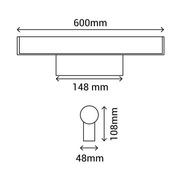 Čierne nástenné svietidlo SULION Caspio, dĺžka 60 cm-image-4