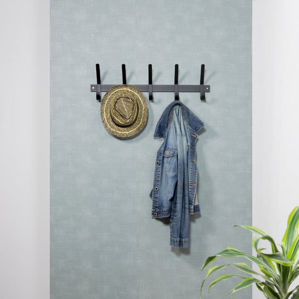 Čierny kovový nástenný vešiak 70 cm Dexter – Spinder Design-image-1