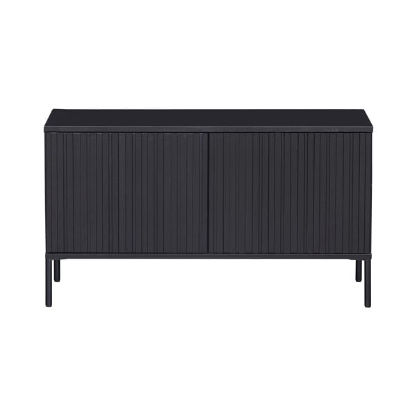Čierny TV stolík z borovicového dreva 100x56 cm Gravure – WOOOD