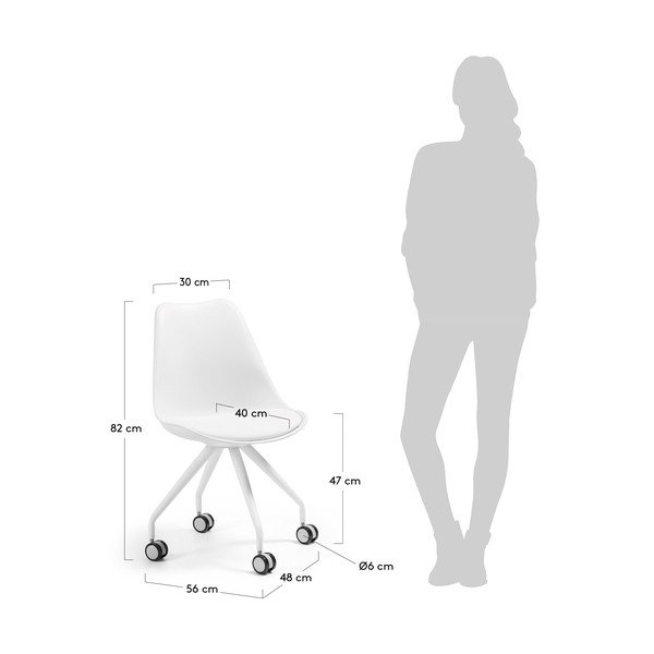 Biela kancelárska stolička Kave Home Lars-image-4