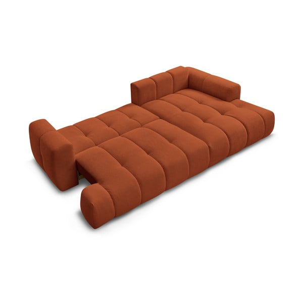 Rozkladacia/s úložným priestorom rohová pohovka v tehlovej farbe (pravý roh/s leňoškou) Fuji – Bobochic Paris-image-4