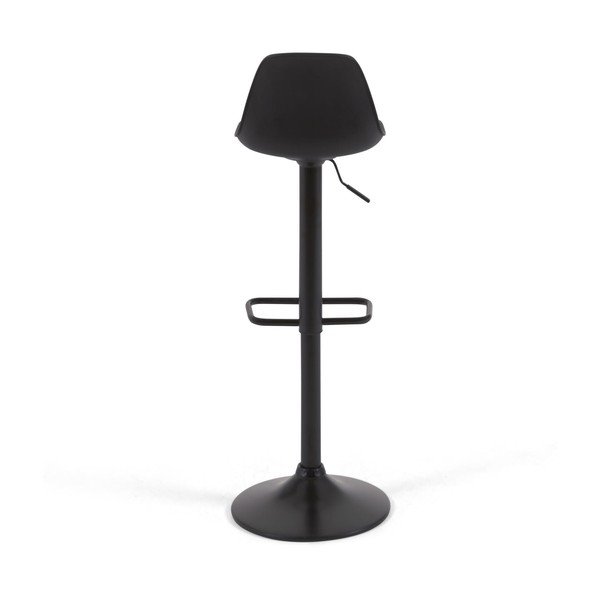 Matne čierna barová stolička s nastaviteľnou výškou z imitácie kože (výška sedadla 60 cm) Orlando-T – Kave Home-image-4