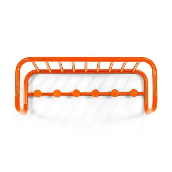 Oranžový kovový nástenný vešiak s poličkou 72 cm Retro – Spinder Design