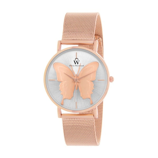 Dámske hodinky s remienkom vo svetloružovej farbe Olivia Westwood Butterfly