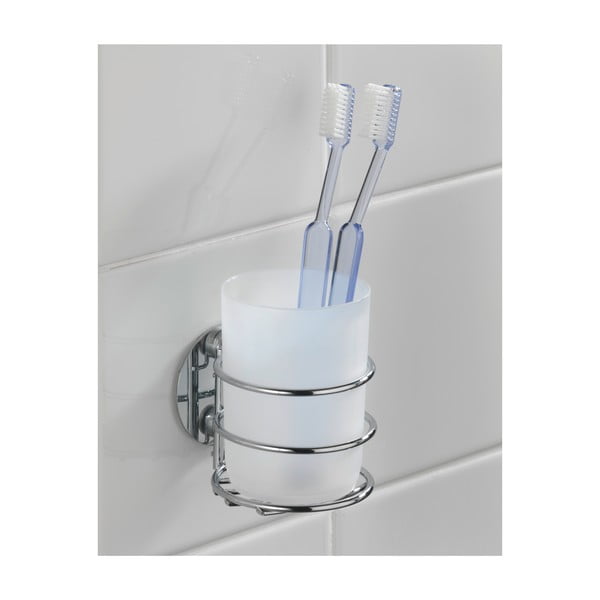 Biely samodržiaci téglik na zubné kefky z nehrdzavejúcej ocele – Wenko-image-2