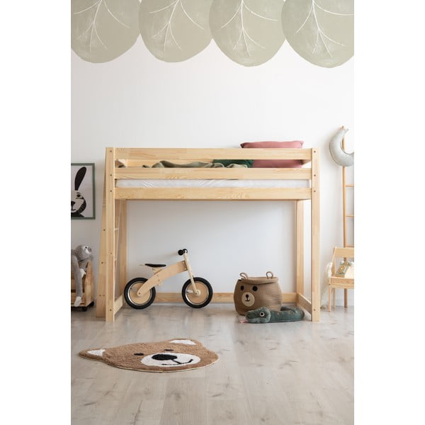 Vyvýšená detská posteľ z borovicového dreva 90x200 cm CLPBA - Adeko-image-2