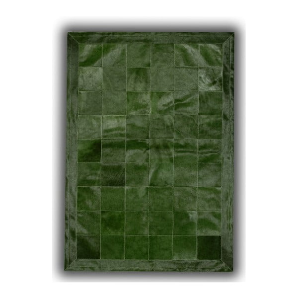Koberec z pravej kože Green Olive, 140x200 cm