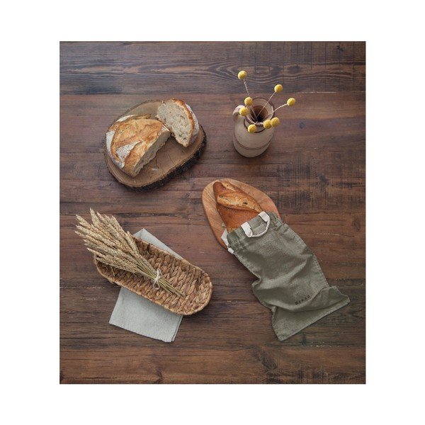 Látkový vak na chlieb s prímesou ľanu Really Nice Things Bag Grey, výška 42 cm-image-3