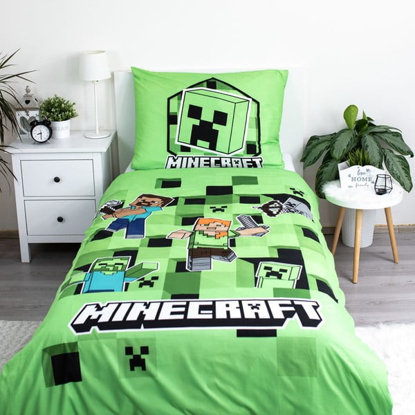 Detská obliečka na jednolôžko z mikrovlákna 140x200 cm Minecraft – Jerry Fabrics-image-2