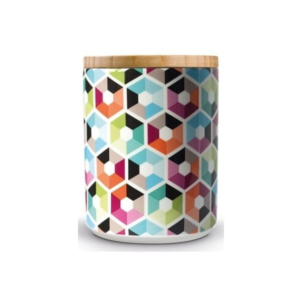 Porcelánová dóza s dreveným vrchnákom Remember Hexagon, 1,62 × ⌀ 1,25 cm
