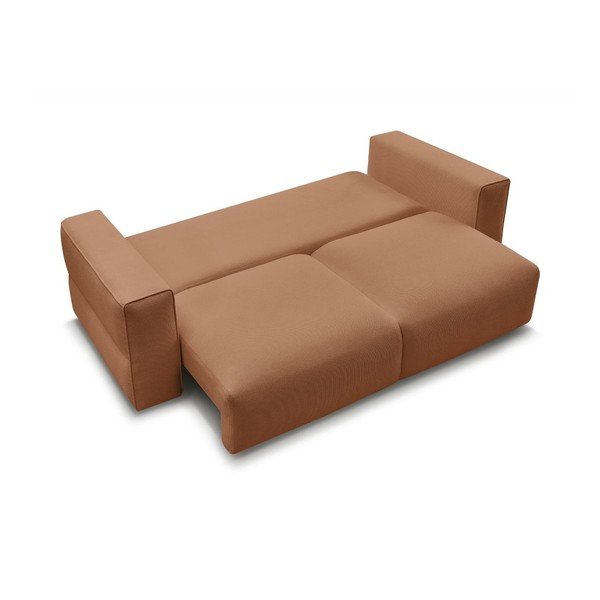 Oranžová rozkladacia/s úložným priestorom pohovka 265 cm Ezechiel – Bobochic Paris-image-4