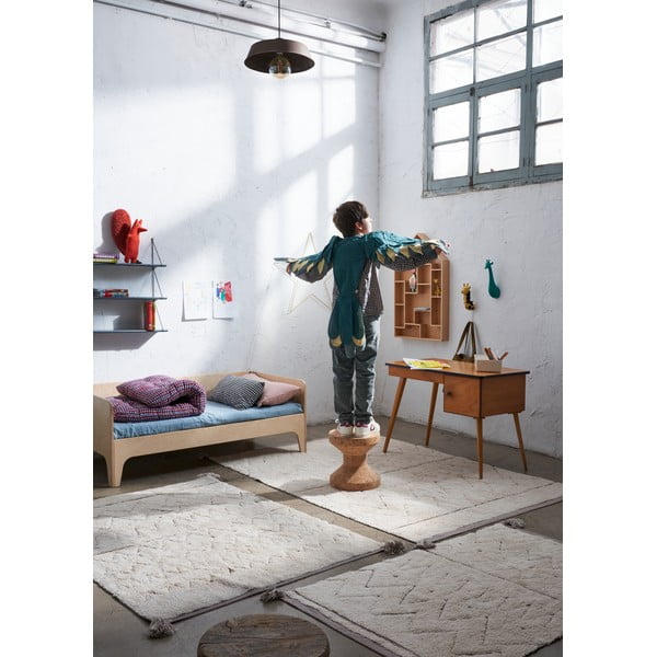 Krémový prateľný ručne tkaný bavlnený koberec 90x130 cm Azteca – Lorena Canals-image-4