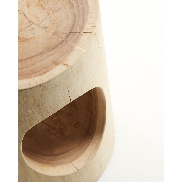 Okrúhly odkladací stolík z masívu munggur ø 30 cm Halker – Kave Home-image-3
