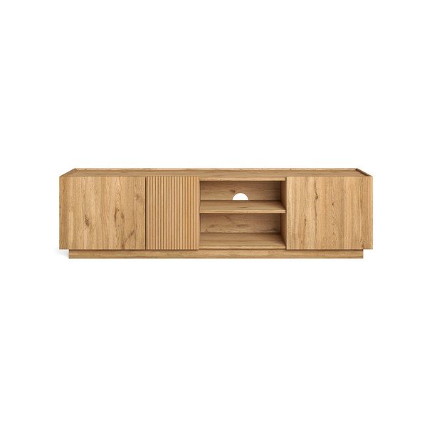 TV stolík v dekore duba v prírodnej farbe 180x48 cm Rayana – Marckeric