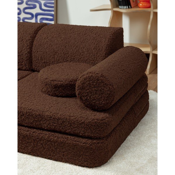 Tmavohnedá detský pohovkový vankúš buklé Warm Hazel – Wigiwama-image-4