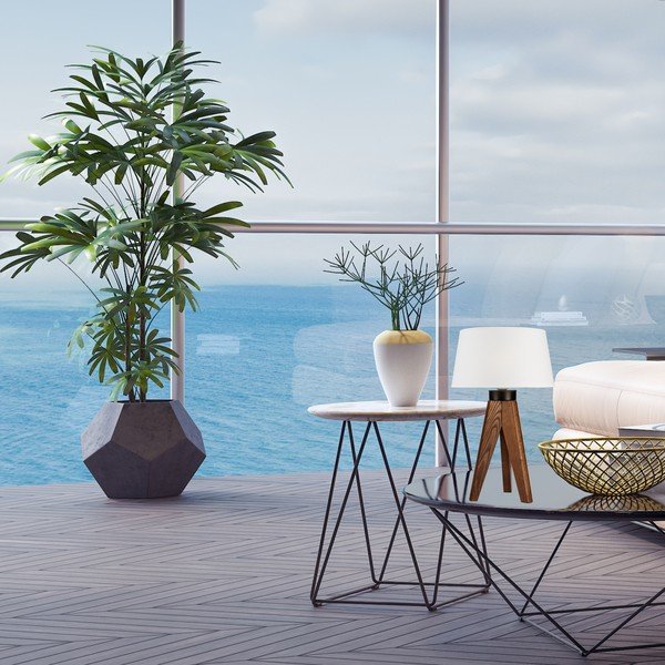 Biela/v prírodnej farbe stolová lampa - LAMKUR-image-2