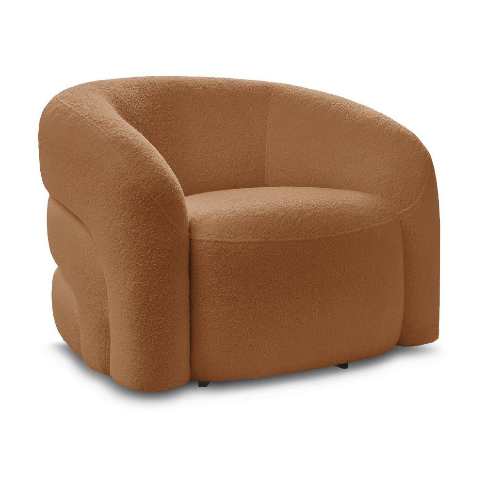 Oranžové otočné kreslo z textílie buklé Elina – Bobochic Paris