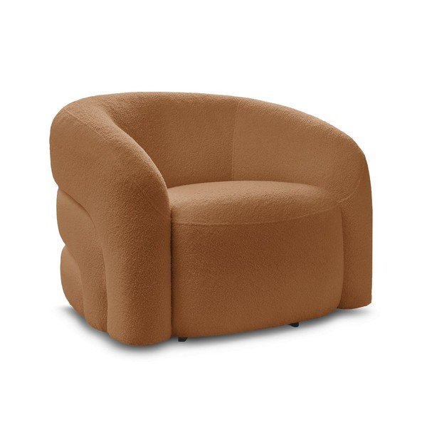 Oranžové otočné kreslo z textílie buklé Elina – Bobochic Paris